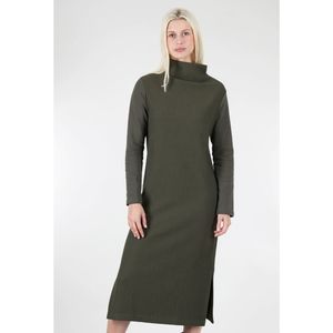 LOTUS EATERS Ribbed Kimina Dress Long Sleeve Mock Neck Green XS